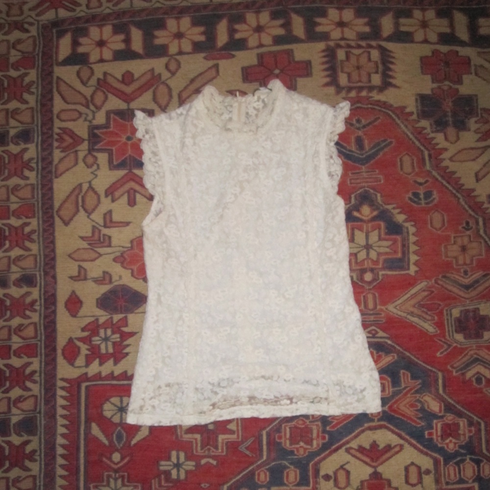 New Look Cream Lace Sleeveless Top